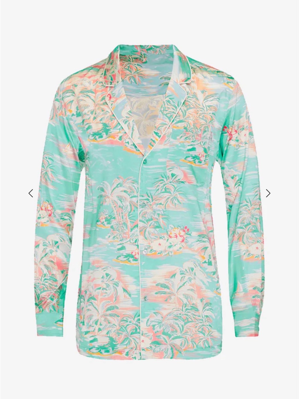 NWT SER.O.YA Kostas Silk Blend Shirt in Seroya Island Print - Size XL